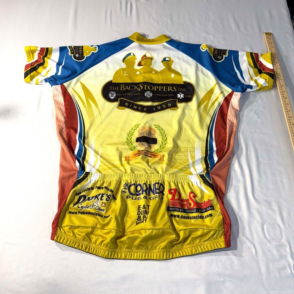 Peak 1 Sports BackStoppers Cycling Jersey Shirt Full Zip Size Mens 2XL NWT - Picture 8 of 14